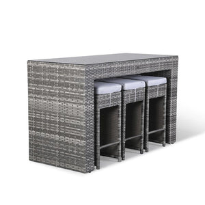 Club Tropicana Grey Rattan Bar Set