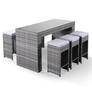 Club Tropicana Grey Rattan Bar Set