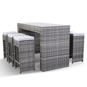 Club Tropicana Grey Rattan Bar Set