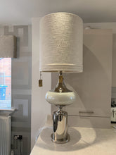 Load image into Gallery viewer, Extra Large Chrome Statement Table Lamp with Cream Shade