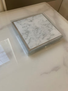 Set Of 4 Grey Marble Coasters