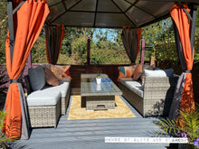 Load image into Gallery viewer, St Tropez Rattan High Back Corner Sofa With Rising Dining Table Set In Grey