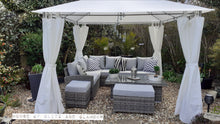 Load image into Gallery viewer, St Tropez Rattan High Back Corner Sofa With Rising Dining Table Set In Grey