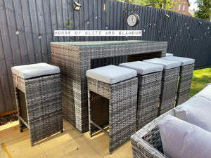 Club Tropicana Grey Rattan Bar Set