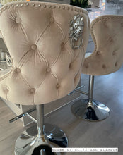 Load image into Gallery viewer, Valentina Mink/Cream Velvet Lion Knocker Bar Stool