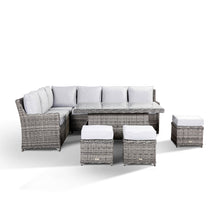 Load image into Gallery viewer, Monaco Large Corner High Back Sofa Dining Set in Grey