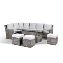 Load image into Gallery viewer, Monaco Large Corner High Back Sofa Dining Set in Grey