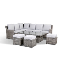 Load image into Gallery viewer, Monaco Large Corner High Back Sofa Dining Set in Grey