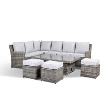 Load image into Gallery viewer, Monaco Large Corner High Back Sofa Dining Set in Beige