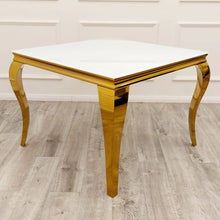 Load image into Gallery viewer, Louis Dining Table Gold Legs with White Glass Top