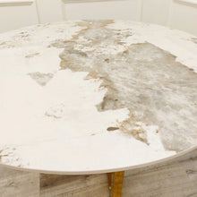 Load image into Gallery viewer, Luca Gold Ceramic 1.2 Round Dining Table with Sintered Stone Top