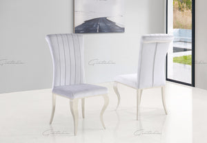 Lia Grey High Back Velvet Dining Chair