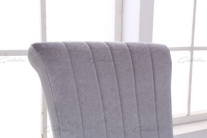Lia Grey High Back Velvet Dining Chair