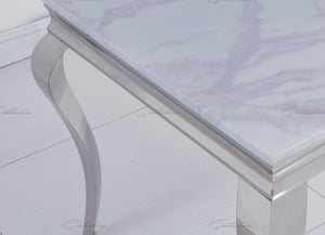 Louis WHITE Marble Dining Table 140cm by 80cm