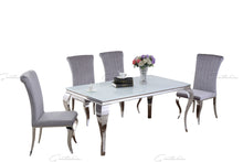 Load image into Gallery viewer, Louis WHITE Glass Top Dining Table 160cm x 90cm