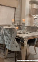 Load image into Gallery viewer, 1.5m Louis White Marble &amp; Stainless Steel Dining Table