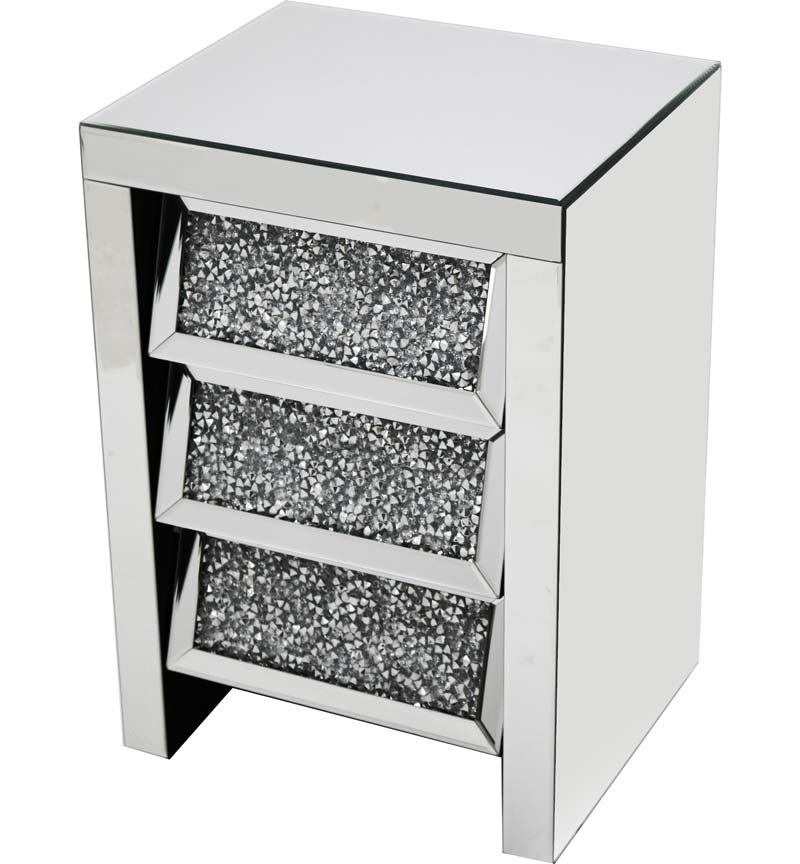 Angled 3 Drawer Bedside