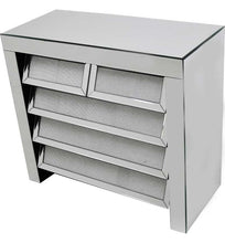 Load image into Gallery viewer, Glitz &amp; Glamour 5 Drawer Silver Mirror Sideboard Drawer Unit