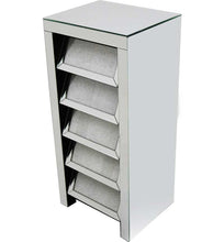 Load image into Gallery viewer, Glitz And Glamour 5 Drawer Silver Mirror Chest Drawer Unit