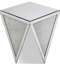 Load image into Gallery viewer, Glitz And Glamour Silver Mirror Side End Table