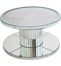 Load image into Gallery viewer, Glitz And Glamour Mirror Silver Round Coffee Table