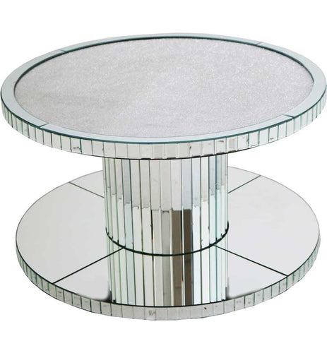 Glitz And Glamour Mirror Silver Round Coffee Table