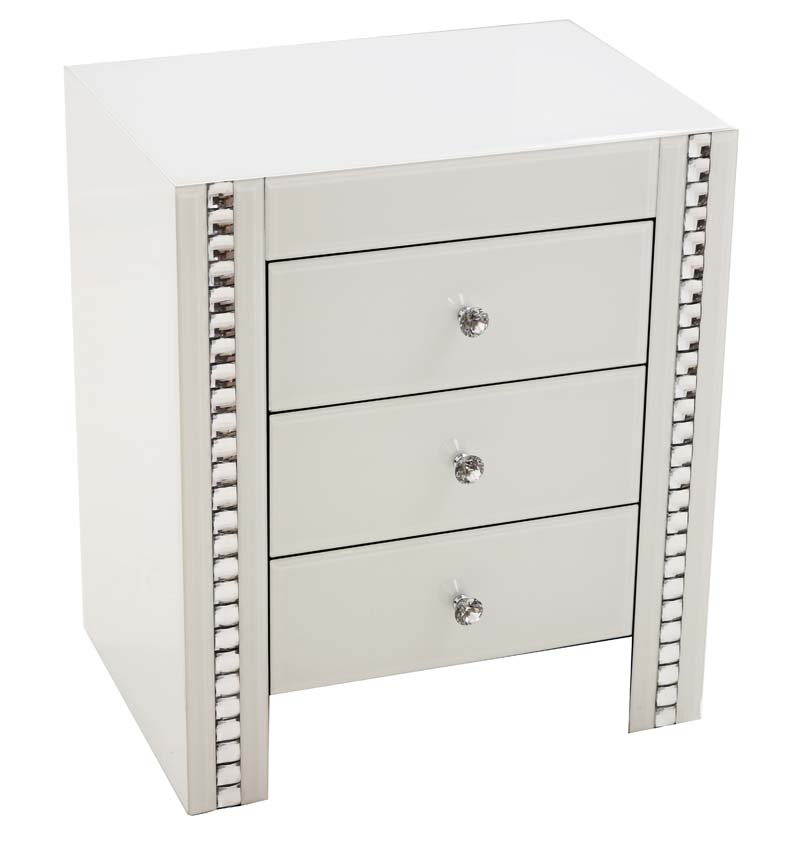 White 3 Drawer Bed Side