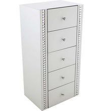 Load image into Gallery viewer, Crystal White Gloss 5 Drawer Tall Chest