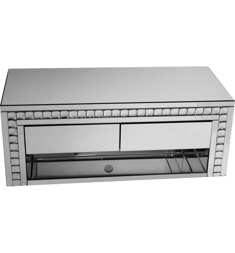 Silver Mirror Crystal TV Unit