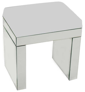 Silver Stool with Cushion Seat