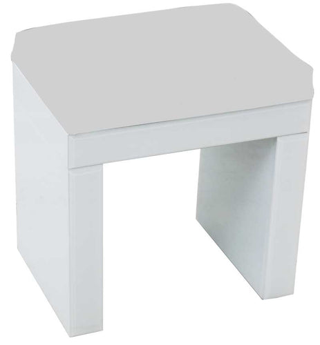 White Gloss Stool with Cushion Seat