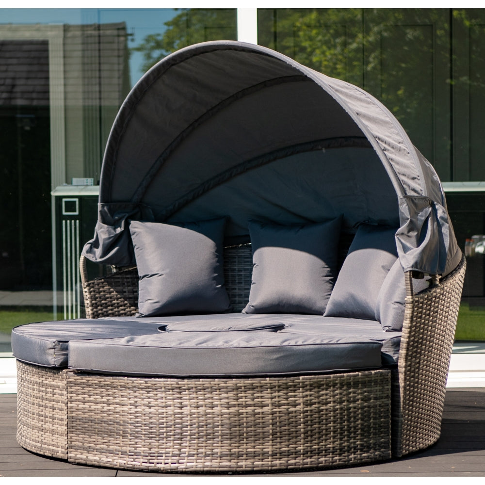 Mykonos Rattan Day Bed Sun Lounger & Table Set