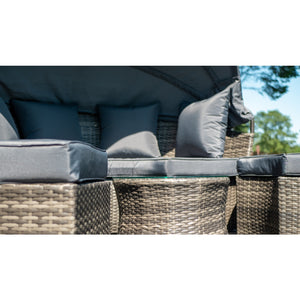 Mykonos Rattan Day Bed Sun Lounger & Table Set