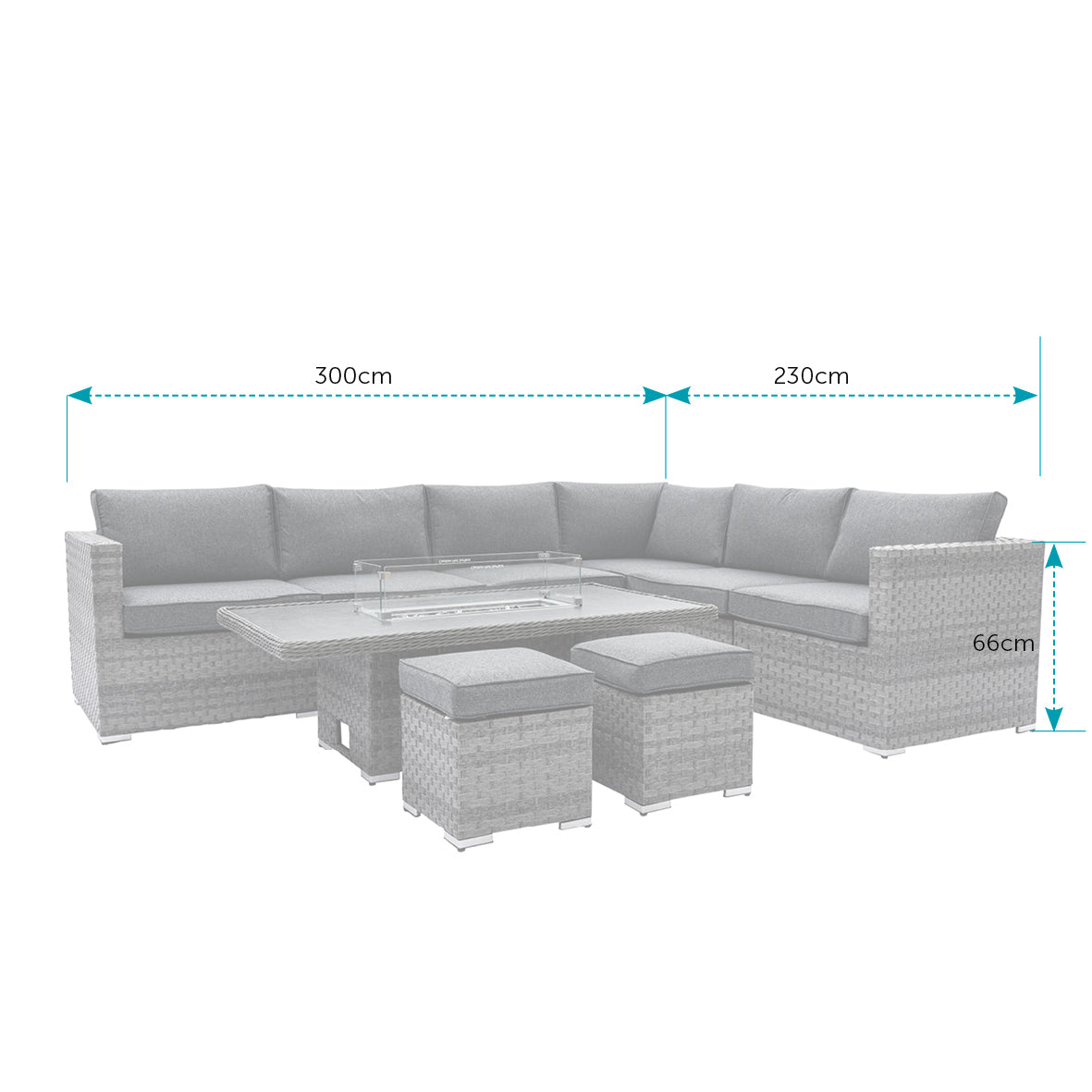 Montego Modular Corner Sofa & Coffee to Fire Pit Table