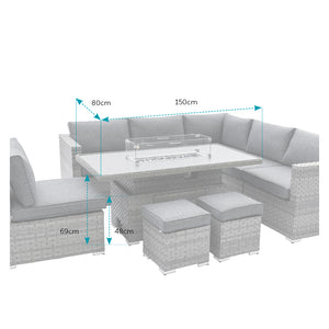Montego Modular Corner Sofa & Coffee to Fire Pit Table