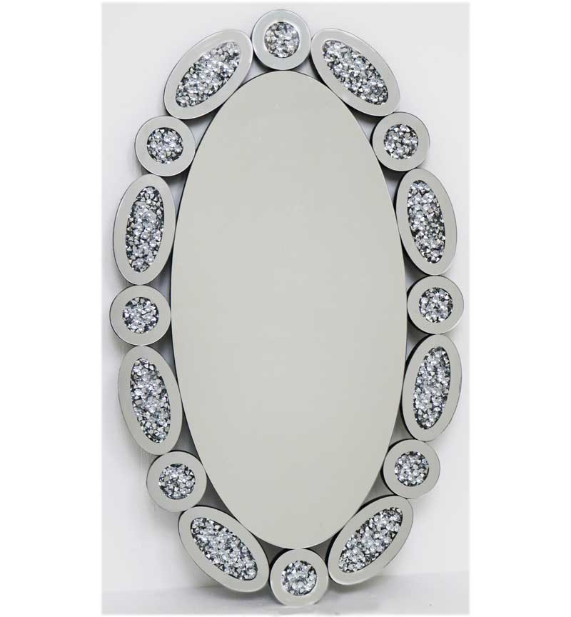 Oval Mirror Silver 60x100cm