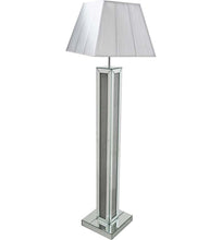 Load image into Gallery viewer, Glitz And Glamour Silver Mirrored Floor Lamp With Silver Shade