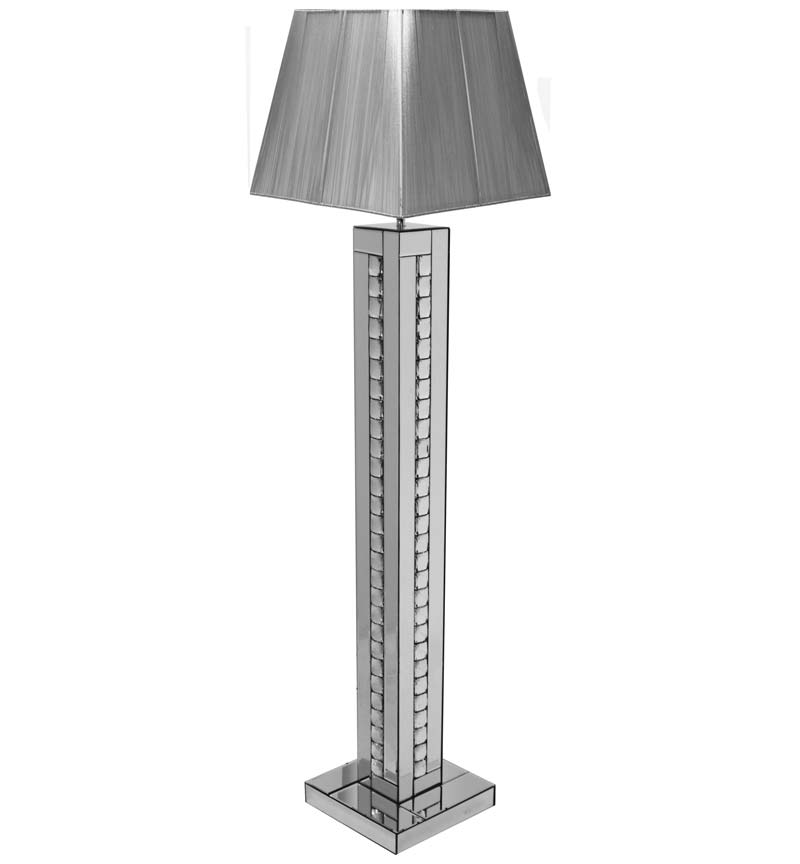 Crystal Mirror Silver Floor Lamp