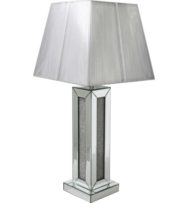 Glitz And Glamour Silver Mirrored Table Lamp