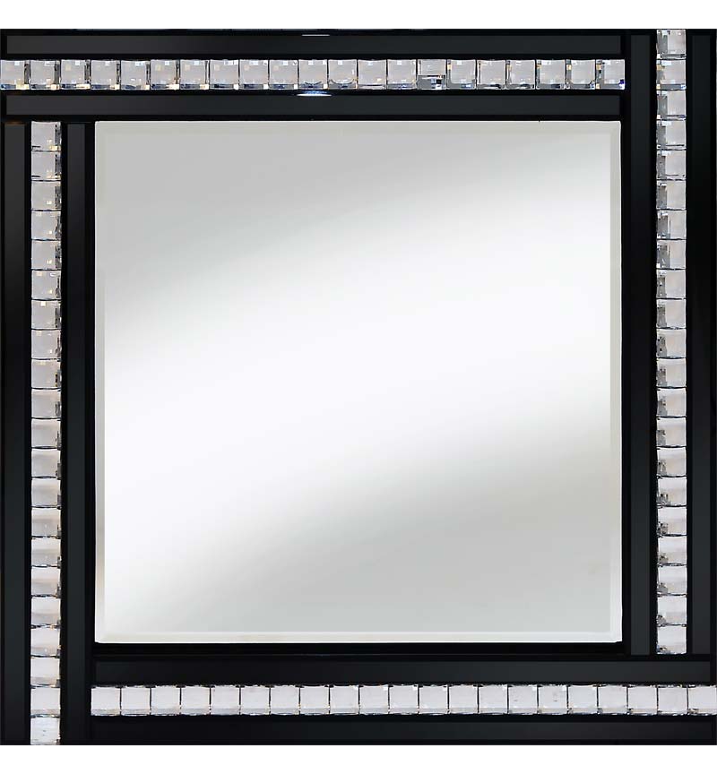 Classic Triple Bar Mirror Black 60x60