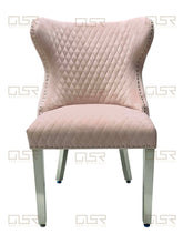 Load image into Gallery viewer, Valentina Pink Velvet Lion Knocker Dining Chair