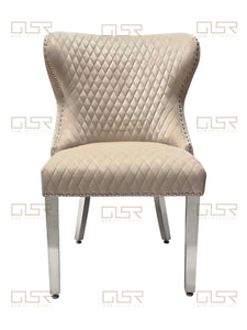 Valentina Cream Velvet Lion Knocker Dining Chair
