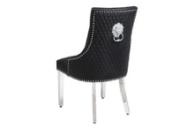 Load image into Gallery viewer, Chelsea Hudson Black PU Leather Lion knocker Dining Chair