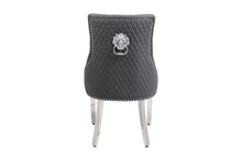 Load image into Gallery viewer, Chelsea Hudson Grey PU Leather Lion knocker Dining Chair