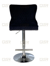 Load image into Gallery viewer, Valentina Black Velvet Lion Knocker Bar Stool