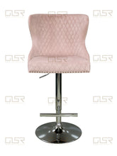 Load image into Gallery viewer, Valentina Pink Velvet Lion Knocker Bar Stool