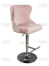 Load image into Gallery viewer, Valentina Pink Velvet Lion Knocker Bar Stool