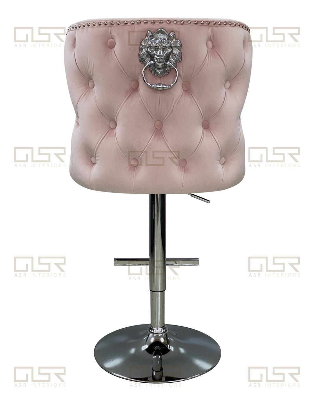 Valentina Pink Velvet Lion Knocker Bar Stool