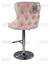 Load image into Gallery viewer, Valentina Pink Velvet Lion Knocker Bar Stool