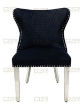 Load image into Gallery viewer, Valentina Black Velvet Lion Knocker Dining Chair